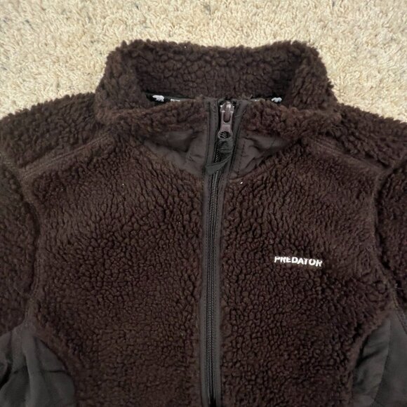 Predator Jacket Womens Medium Chunky Fleece Full Zip Long Sleeve Brown Soft - Picture 9 of 10